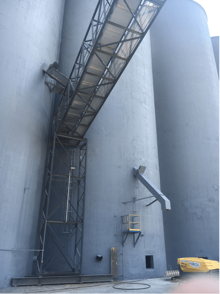 Trabalho de reparação de silo concluído