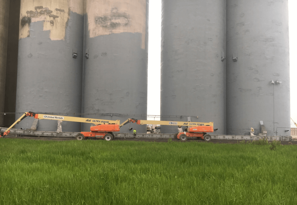 Revestimento do silo em andamento