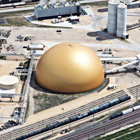 Coal Bulk Storage Dome Aerial