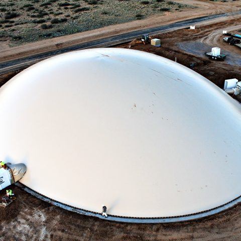 Construcción del centro de operaciones estadounidense del puerto espacial