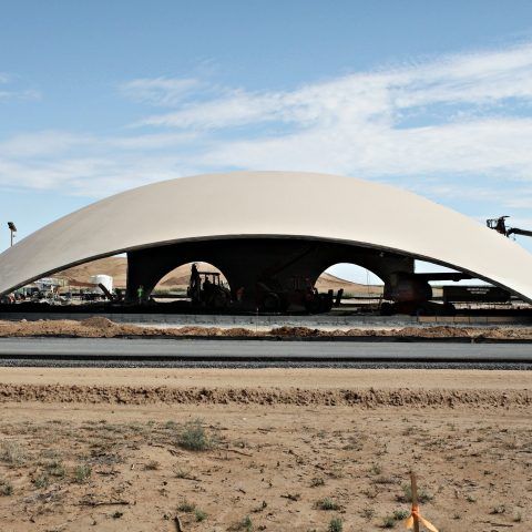 Construcción del centro de operaciones estadounidense del puerto espacial