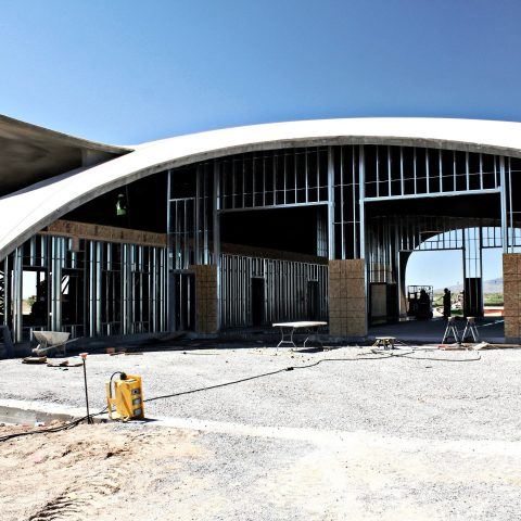 Construcción del centro de operaciones estadounidense del puerto espacial